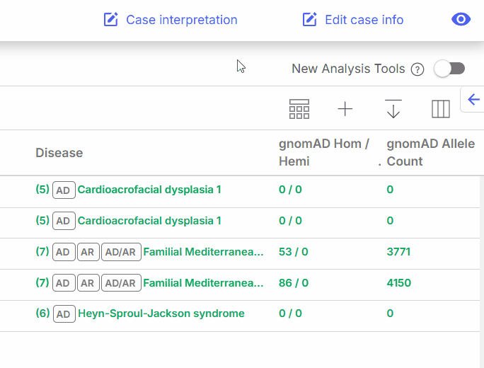 Individual case page top bar showing the Report preview button